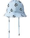 Name it Summer Hat - Chambray Blue - Anchors - with Drawstring - Organic Cotton Sunhats