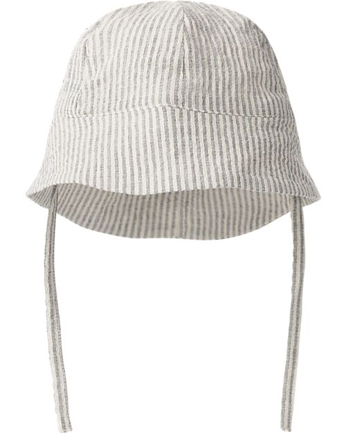 Name it Summer Hat - Dark Sapphire - Stripes - with Drawstring - Cotton Sunhats