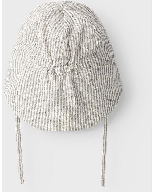 Name it Summer Hat - Dark Sapphire - Stripes - with Drawstring - Cotton Sunhats