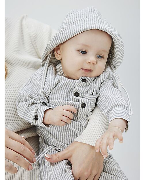 Name it Summer Hat - Dark Sapphire - Stripes - with Drawstring - Cotton Sunhats