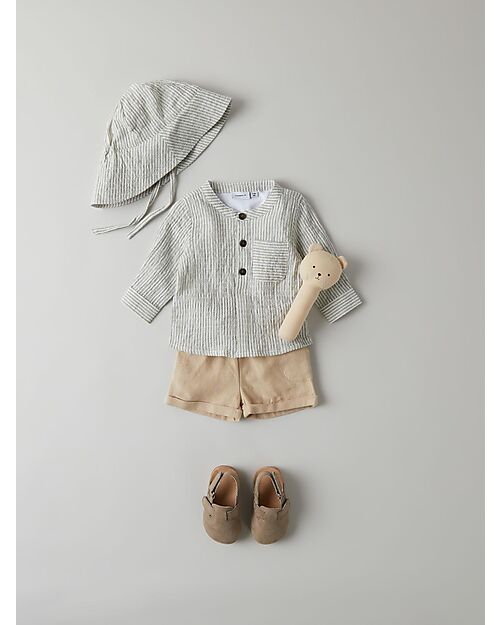 Name it Summer Hat - Dark Sapphire - Stripes - with Drawstring - Cotton Sunhats