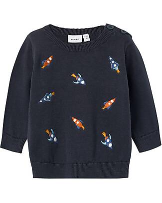 Name it Sweater - India Ink - with Print - 100% Organic Cotton Jumpers