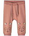 Name it Sweatpants - Light Mahogany - with Front Print  - 95% Organic Cotton 5% Elastan Trousers