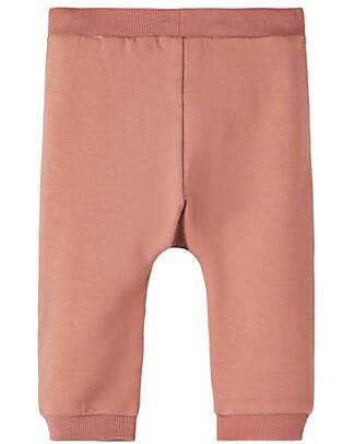 Name it Sweatpants - Light Mahogany - with Front Print - 95% Organic Cotton 5% Elastan Trousers