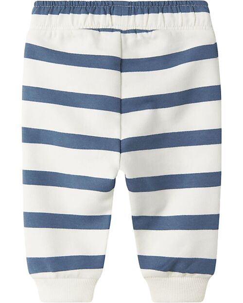 Name it Sweatpants - Stripes - China Blue and White - Organic Cotton Trousers