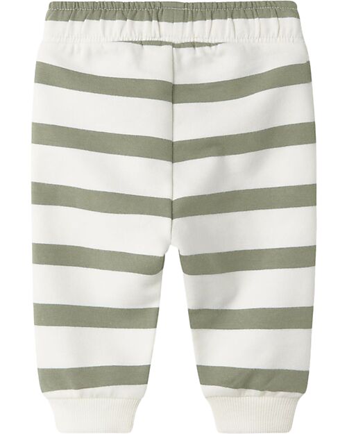 Name it Sweatpants - Stripes - Tea and White - Organic Cotton Trousers