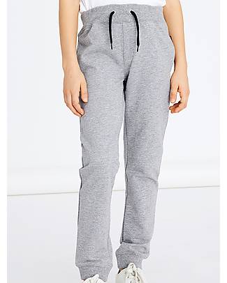 Name it Sweatpants with Adjustable Waist - Grey Melange - Organic Cotton Trousers