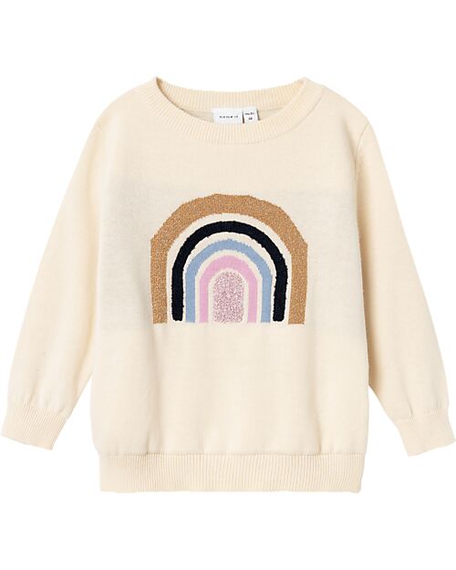 Name it Sweatshirt Buttercream Embroidered Rainbow 100 Organic Cotton unisex bambini