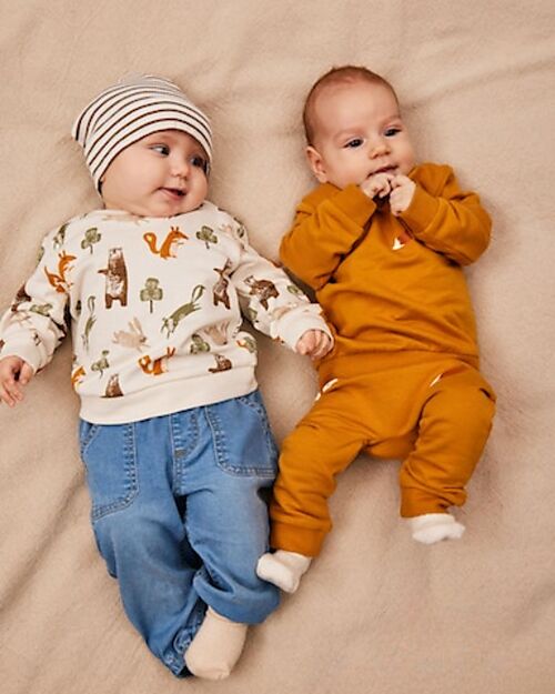 Name it Sweatshirt - Inca Gold - Fox Print - with Front Pocket - 95% Organic Cotton Sweatshirts