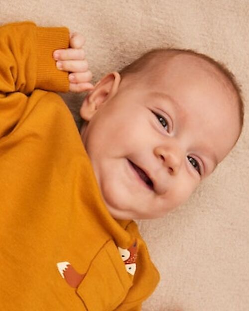 Name it Sweatshirt - Inca Gold - Fox Print - with Front Pocket - 95% Organic Cotton Sweatshirts