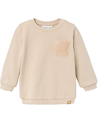 Name it Sweatshirt - Oxford Tan - with Front Pocket - 100% Organic Cotton Sweatshirts