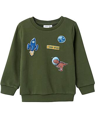 Name it Sweatshirt - Rifle Green - with Applique - 100% Cotton Sweatshirts
