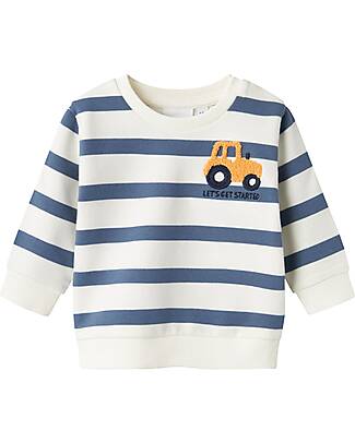 Name it Sweatshirt - Stripes - China Blue and White - Organic Cotton Sweatshirts