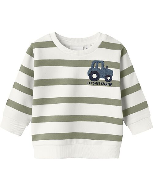 Name it Sweatshirt - Stripes - Te and White - Organic Cotton Sweatshirts