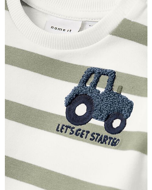 Name it Sweatshirt - Stripes - Te and White - Organic Cotton Sweatshirts