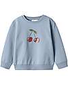 Name it Sweatshirt - Subdued Blue - Cherry - Organic Cotton Sweatshirts