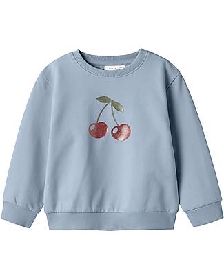 Name it Sweatshirt - Subdued Blue - Cherry - Organic Cotton Sweatshirts