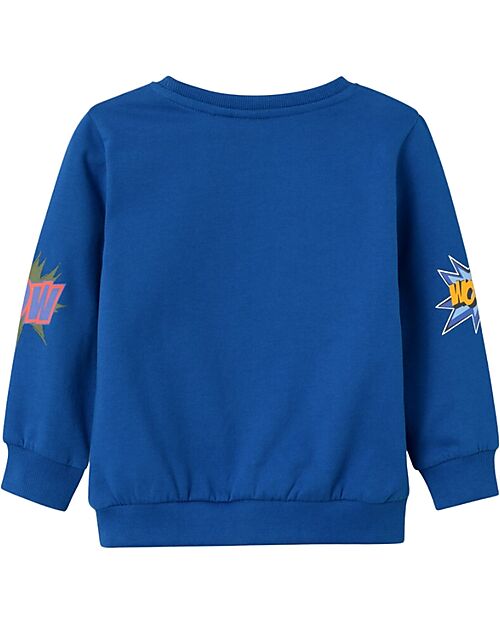 Name it Sweatshirt - with Boom Bang Print - True Blue - 100% Cotton Sweatshirts