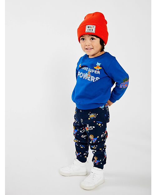 Name it Sweatshirt - with Boom Bang Print - True Blue - 100% Cotton Sweatshirts