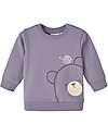 Name it Sweatshirt with Embroidered Print - Lavender Gray - Organic Cotton Sweatshirts