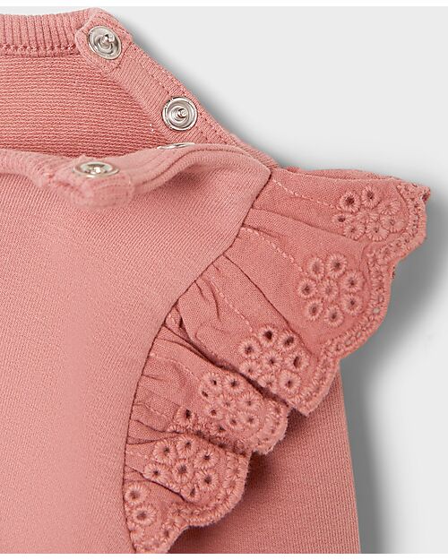 Name it Sweatshirt with Ruffles - Cute - Ash Rose - Organic Cotton Sweatshirts