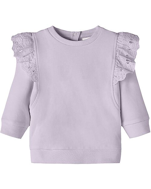 Name it Sweatshirt with Ruffles - Orchid Hush - Organic Cotton Sweatshirts