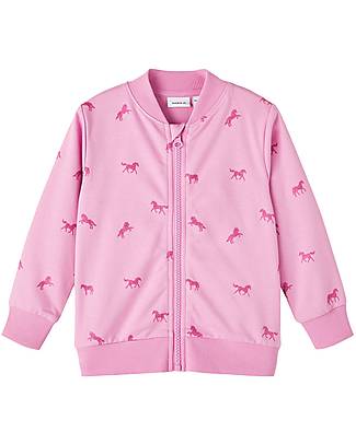 Name it Sweatshirt with Zip - Cyclamen - Ribbed Cuffs - Cotton Sweatshirts