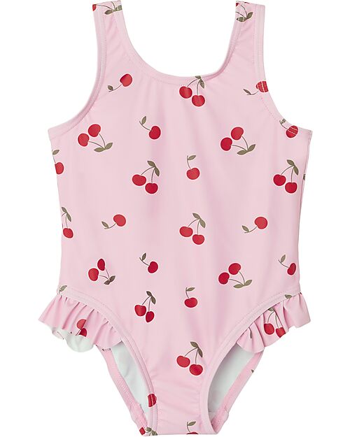 Name it Swimsuit with Ruffles - Pink - Cherries Swimsuits