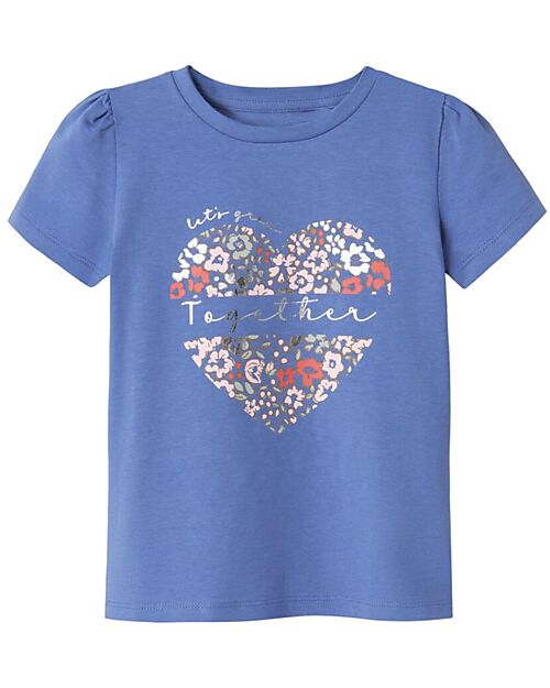 Name it T-Shirt - Blue - Heart - Organic Cotton T-shirts
