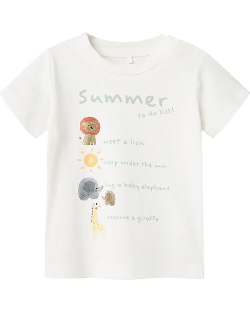 Name it T-Shirt - Cloud Dancer - Animals - Organic Cotton T-shirts