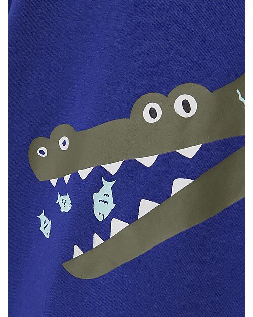 Name it T-shirt - Crocodile - Clematis Blue - Organic cotton T-shirts