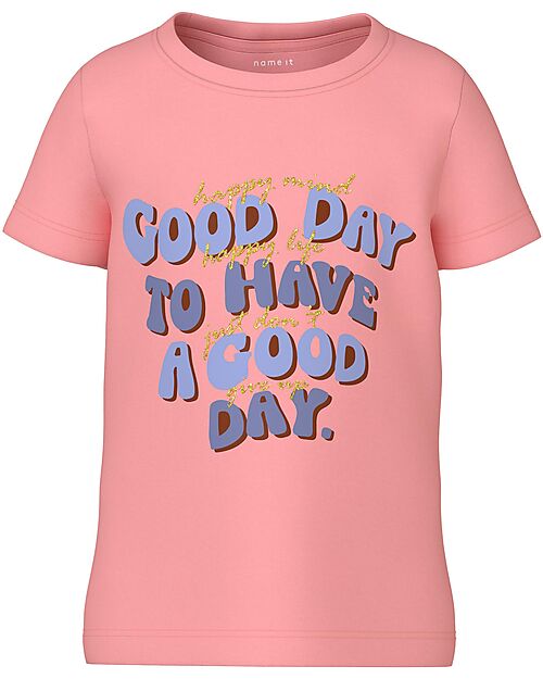 Name it T-Shirt - Glitter Details- Rose - 100% Organic Cotton T-shirts