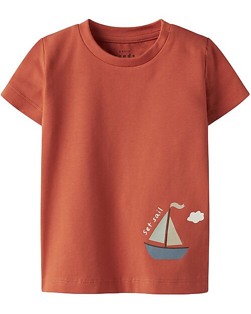 Name it T-Shirt - Paprika - Boat - Organic Cotton T-shirts