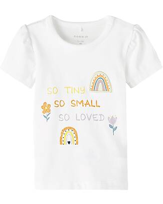 Name it T-shirt with Applique - Bright White - Organic Cotton T-shirts