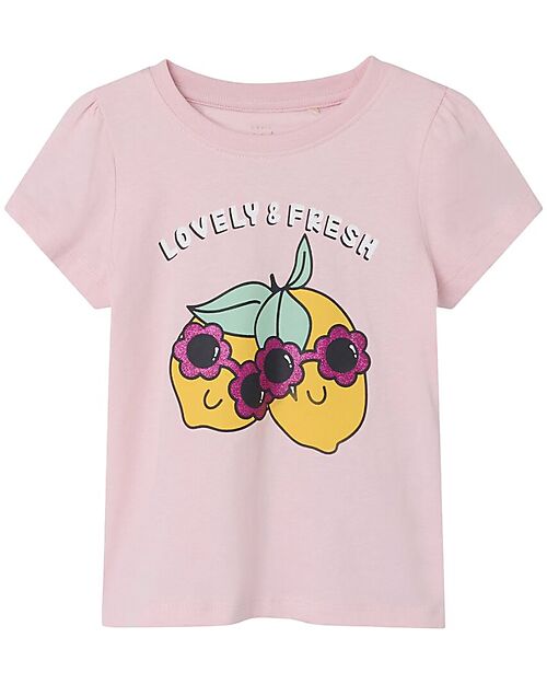 Name it T-Shirt with Balloon Sleeves - Parfait Pink - Lovely and Fresh - 100% Organic Cotton T-shirts