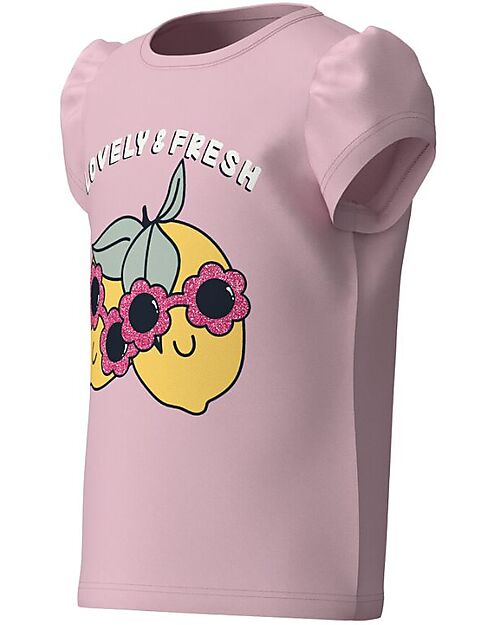 Name it T-Shirt with Balloon Sleeves - Parfait Pink - Lovely and Fresh - 100% Organic Cotton T-shirts