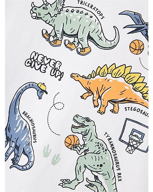 Name it T-Shirt with Dinosaur Print - White - 100% Cotton T-shirts
