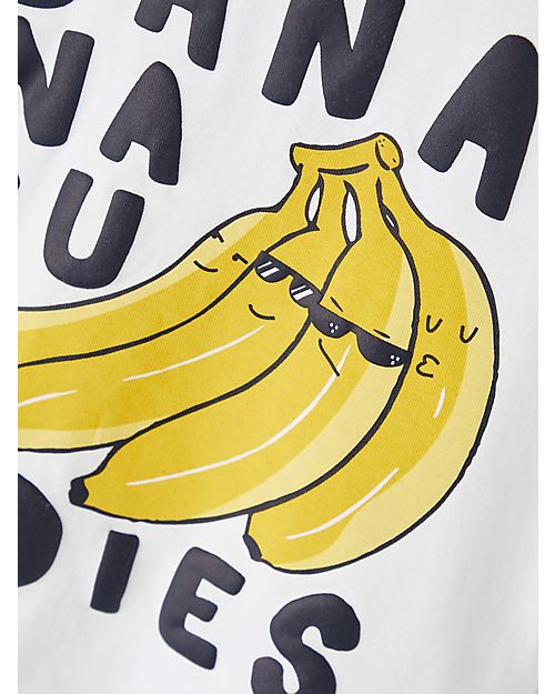 Name it T-Shirt with Print - Banana Buddies - White - Organic Cotton T-shirts