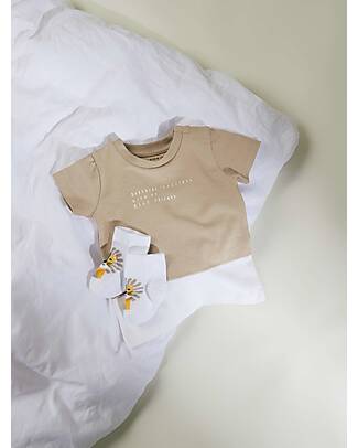 Name it T-Shirt with Print - Humus and White - Organic Cotton T-shirts
