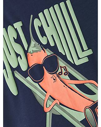 Name it T-Shirt with Print - Just Chill - Dark Blue - Organic Cotton T-shirts
