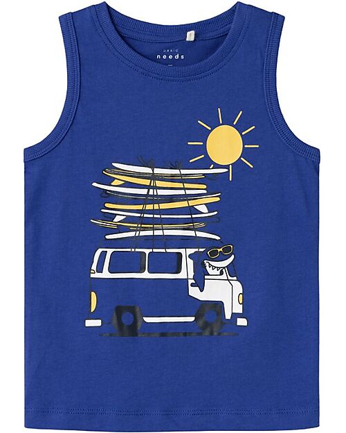 Name it Tank Top - Bus - Clematis Blue - 100% Cotton Tank Tops