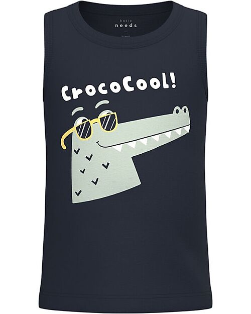 Name it Tank Top - Croco Cool - Dark Shappire - 100% Cotton Tank Tops