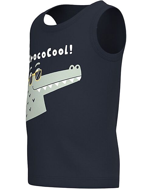 Name it Tank Top - Croco Cool - Dark Shappire - 100% Cotton Tank Tops