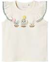 Name it Top with Ruffle Sleeves - Cloud Dancer - Cactus - Cotton Tank Tops