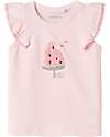 Name it Top with Ruffle Sleeves - Watermelon - Pink - Cotton Tank Tops