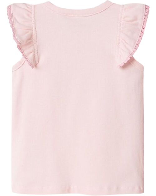 Name it Top with Ruffle Sleeves - Watermelon - Pink - Cotton Tank Tops
