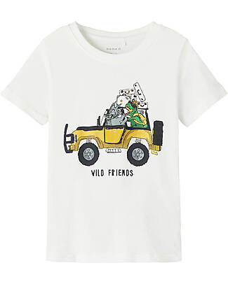 Name it Wild Friend Print T-Shirt - White - 100% Cotton T-shirts