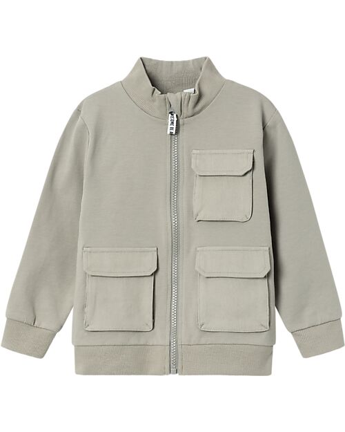 Name it Zip-Up Hoodie with Pockets - Wild Dove - Cotton Sweatshirts