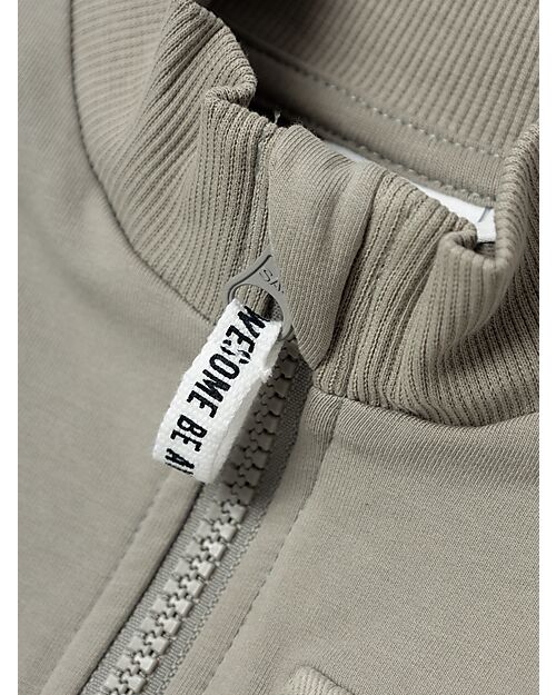 Name it Zip-Up Hoodie with Pockets - Wild Dove - Cotton Sweatshirts