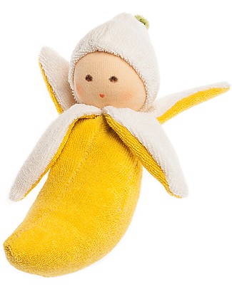 Nanchen Natur Banana Soft Doll Rattle - Perfect for Babies Dolls